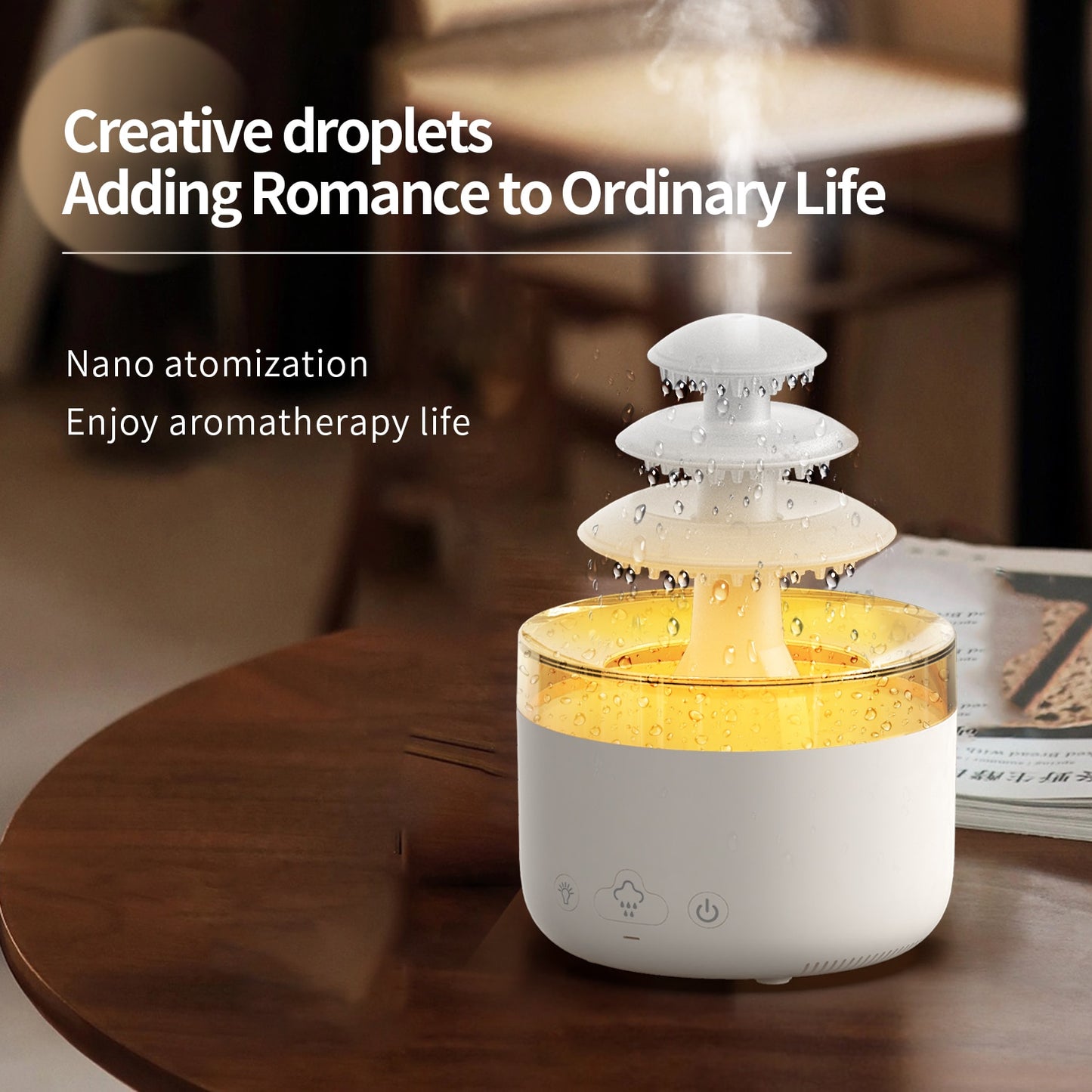 500ml Cloud Rain Air Humidifier Diffuser